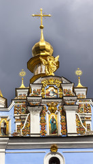 Obraz premium Saint Michael Monastery Cathedral Spire Facade Paintings Kiev Ukraine