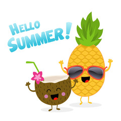 Coconut and Pineapple Celebrating Summer