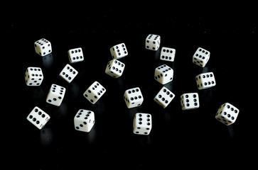 Dice on black background