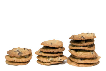 Homemade chocolate cookies. Isolated.