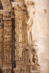 Trogir Cathedral church sculptural decoration, Croatia