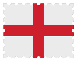 Obraz premium England Flag Postage Stamp, 3d illustration on white background