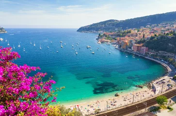 Photo sur Plexiglas Villefranche-sur-Mer, Côte d’Azur View of luxury resort and bay of Cote d'Azur in France.