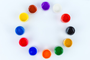 paint and color brushes, artistic materials