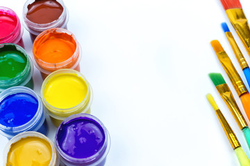 paint and color brushes, artistic materials