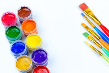 paint and color brushes, artistic materials