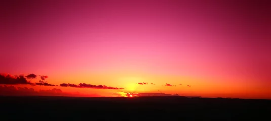 Deurstickers Roze Paars rode zonsondergang