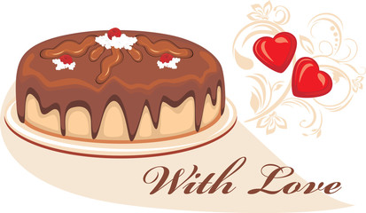 Chocolate cake to the Valentines Day