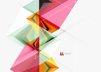 Triangular low poly vector a4 size geometric abstract template