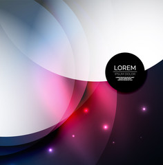 Overlapping circles on glowing abstract background