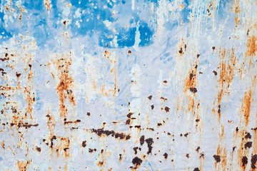 Rusted blue painted metal. Abstract texture matal background.