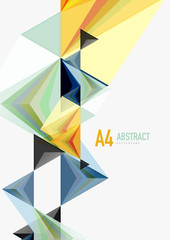 Triangular low poly vector a4 size geometric abstract template
