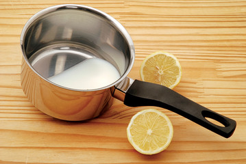 Tile Recipe with rice, cream and lemon