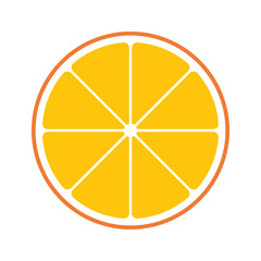 Fresh Juicy Orange Slice Icon Isolated