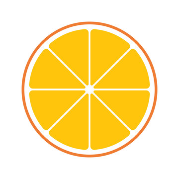 Fresh Juicy Orange Slice Icon Isolated