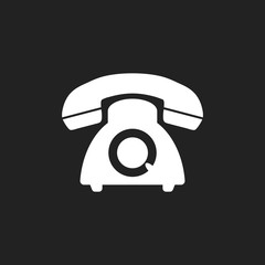 Phone vector icon. Old vintage telephone symbol illustration.
