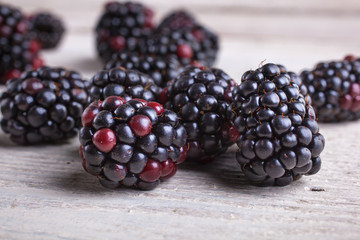 Blackberry on wooden table