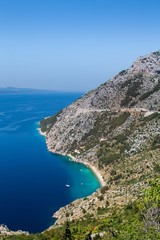 Croatian coast with blue sea water
