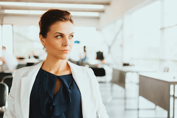 Beautiful businesswoman at the co-working