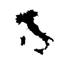 Blank Italy map on isolated white background. Flat Italy map illustration