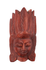 Wooden carved Sri Lankan mask isolated on white