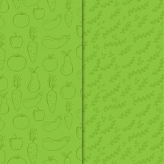 Two seamless and fresh pattern with branches,leaves
