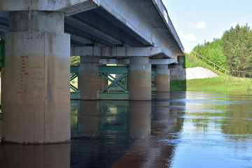Concrete bridge on the river