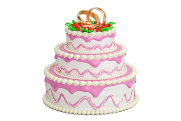 Wedding cake, 3D rendering