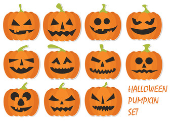 halloween pumpkins set 