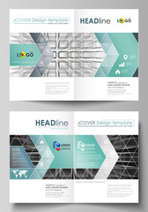 Infinity background, rectangles forming illusion of depth and perspective. Business templates for bi fold brochure, magazine, flyer, booklet or report. Cover design template, vector layout in A4 size.