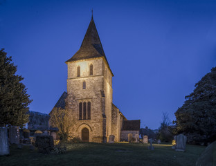Fototapeta na wymiar Detling Church at Night, Kent, UK