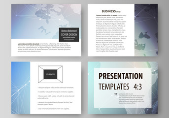 Molecule structure, connecting lines and dots. Technology concept. The minimalistic abstract vector illustration of the editable layout of the presentation slides design business templates.