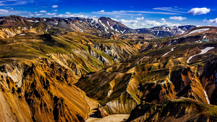 Landmannalaugar im isländischen Hochland. Aufgenommen im August.