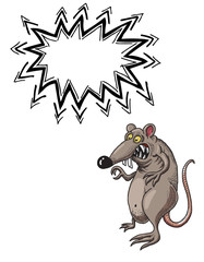 Cartoon image of evil rat. An artistic freehand picture.