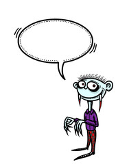 Cartoon image of vampire boy. An artistic freehand picture.