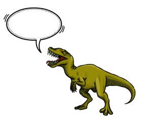 Cartoon image of dinosaur. An artistic freehand picture.