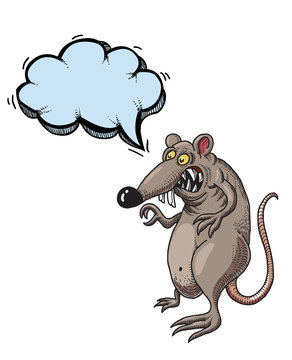 Cartoon image of evil rat. An artistic freehand picture.