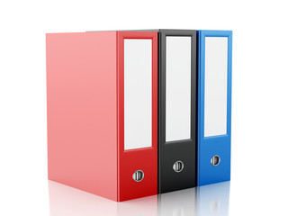 3d Magnifying glass with office ring binders