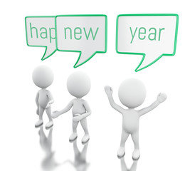 3d White people with empty speech bubbles