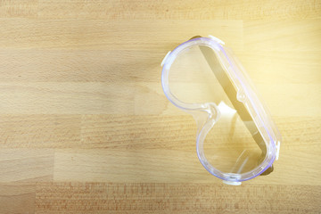 Top view of Tools equipment on wooden floor backgrounds