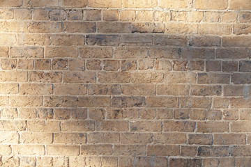 textured brick wall with sunlight hitting it