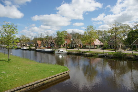 Wilnis village landscape, Netherlands