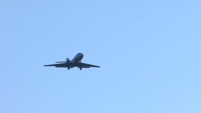 A coast guard jet in flight pattern on way to Otis Air Station