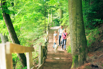 Family Of Four Hiking