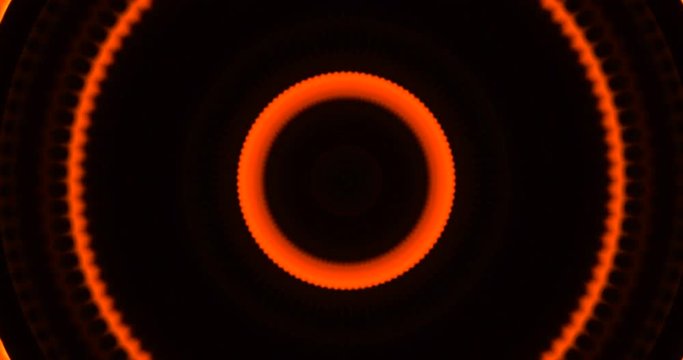 Glowing warm orange circle background on black