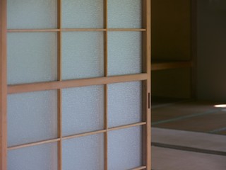 日本建築　和室　引き戸のクローズアップ