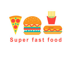 Set of fast food vector food