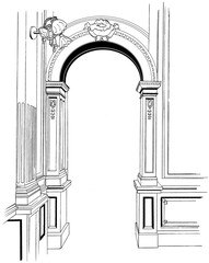 漫画風ペン画イラスト　西洋風