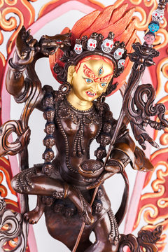 The fiery wave extends on the oil ritual lamps lit as fiery gifts from Buddhist pilgrims.