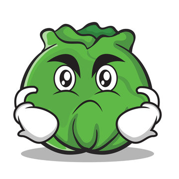 Angry Cabbage Cartoon Character Style